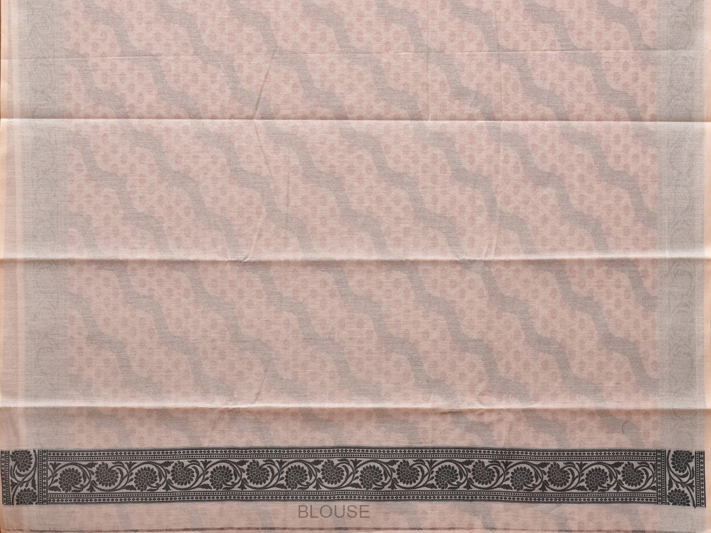 Cream Cut Work Sico Cotton Saree with All Over Diagonal and Border Design o0411