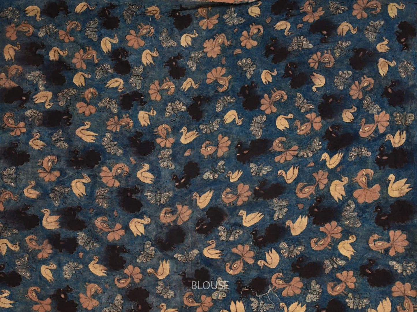 Cream Kalamkari Hand Painted Cotton Handloom Saree with Zari Checks Design KL0760