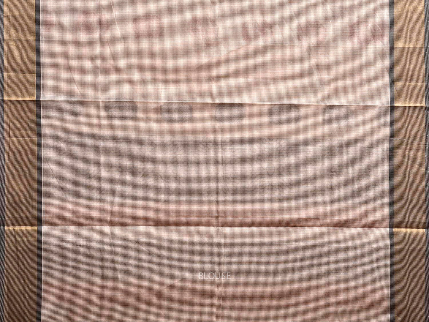 Cream Kanchipuram Cotton Saree with Chakra Buta and Pallu Design k0842