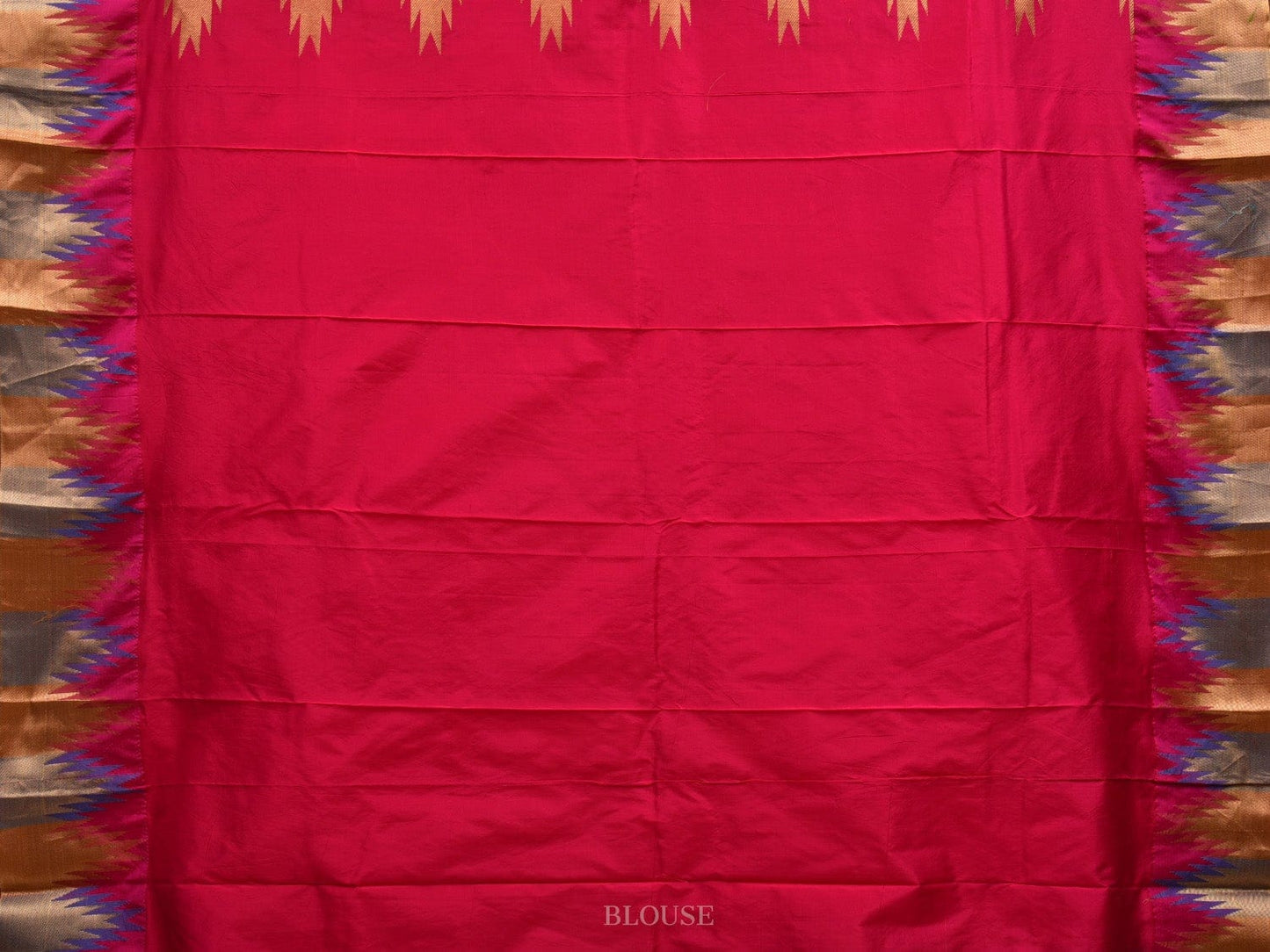 Cream Kanchipuram Silk Handloom Saree with Double Temple Border Design k0512