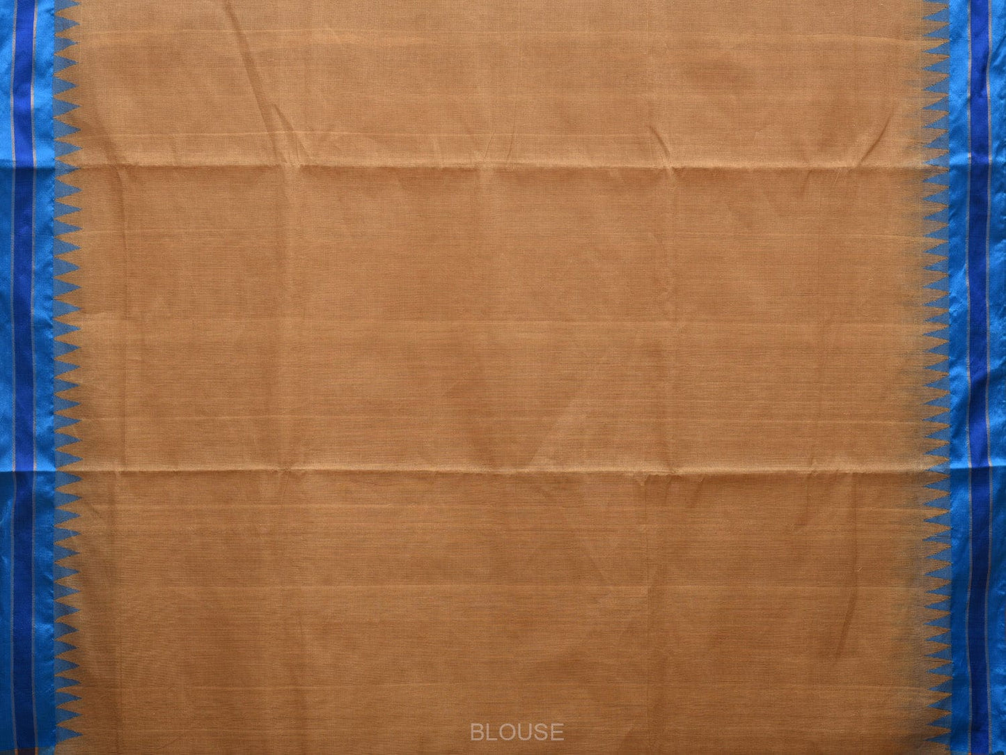 Cream Khadi Cotton Handloom Plain Saree with Temple Border Design kh0558