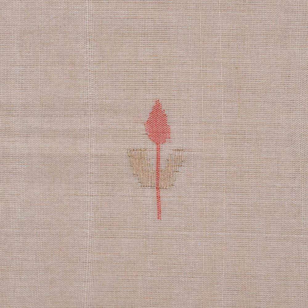 Cream Khadi Tussar Cotton Handloom Fabric With Jamdani Buta Without Border F0044