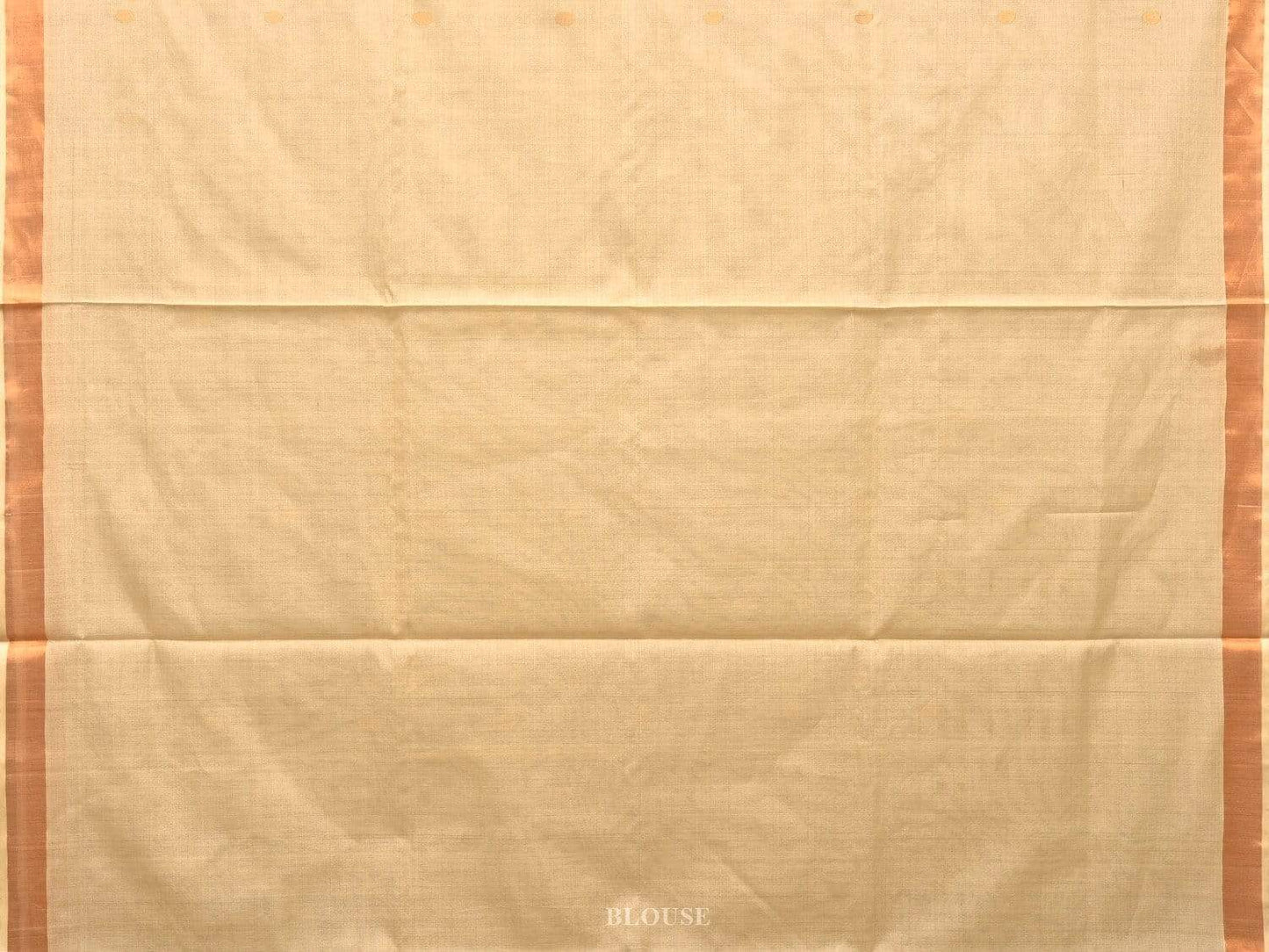 Cream Khadi Tussar Handloom Saree with Pallu Design kh0516