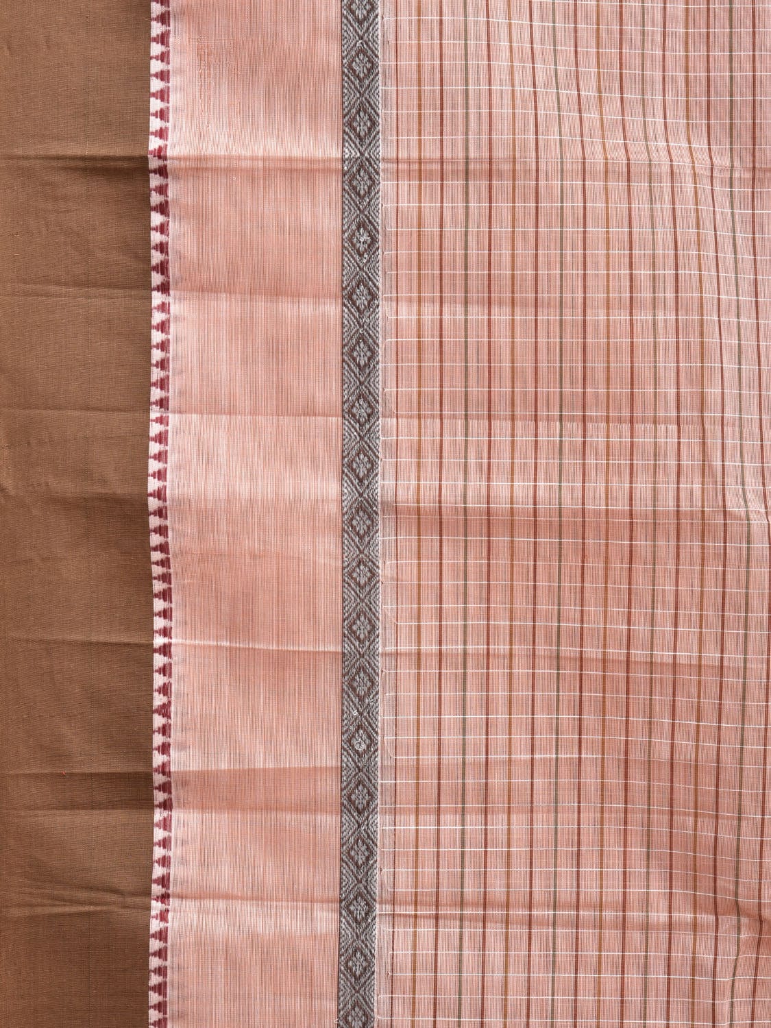 Cream Narayanpet Cotton Handloom Saree with Big Border Design No Blouse np0847