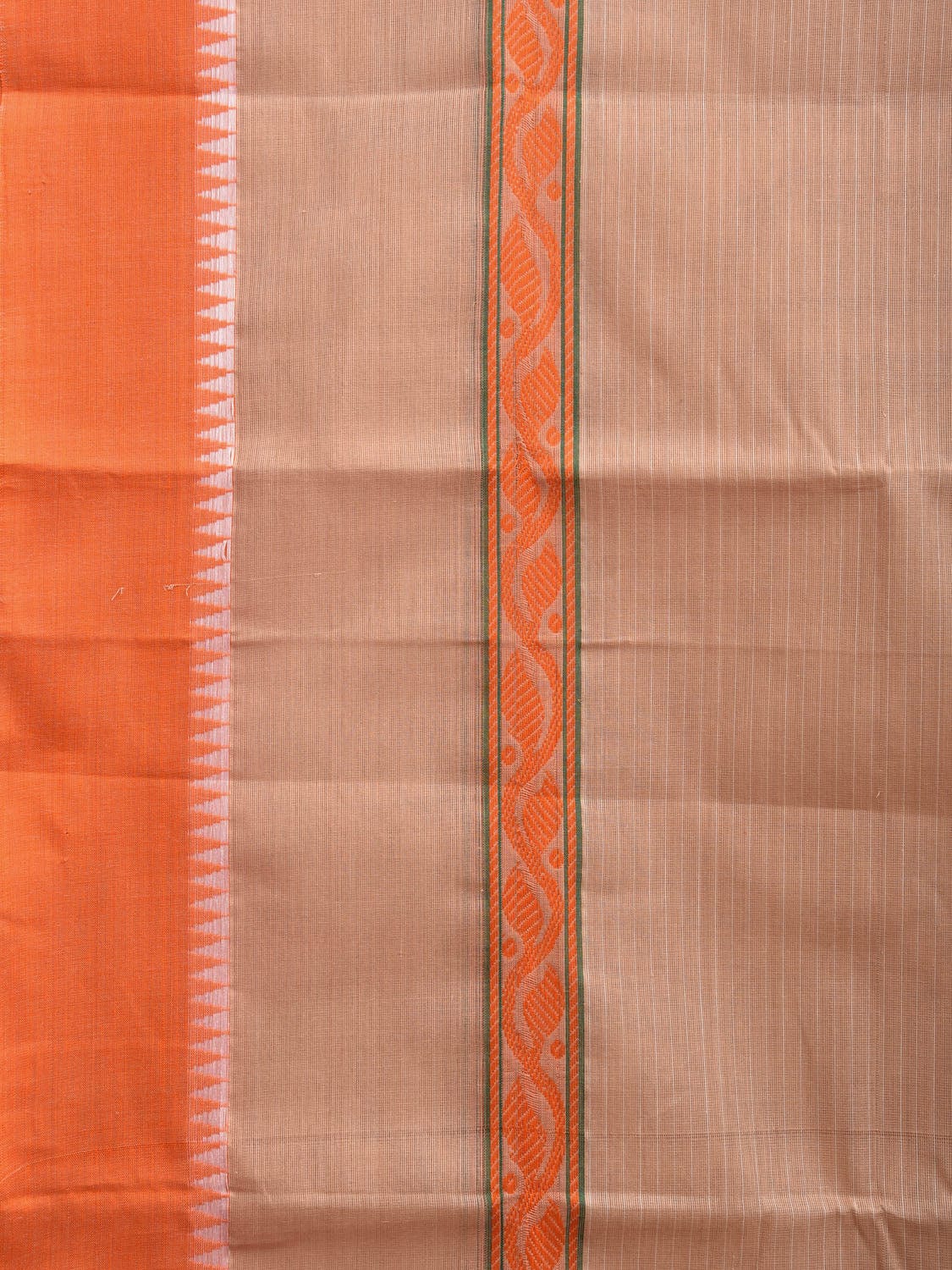 Cream Narayanpet Cotton Handloom Saree with Big Border Design No Blouse np0925
