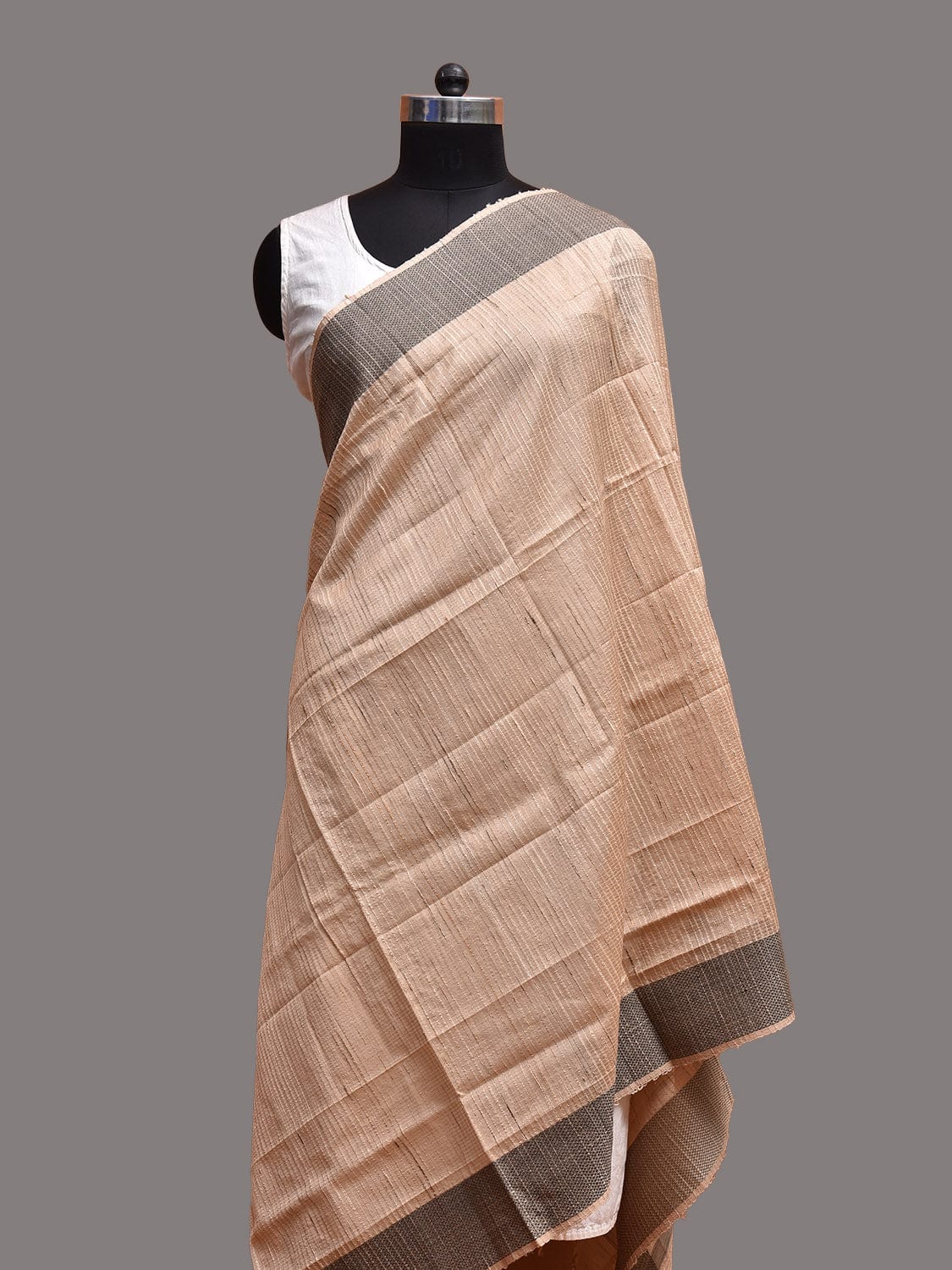 Cream Tussar Handloom Dupatta with Strips Design ds3737