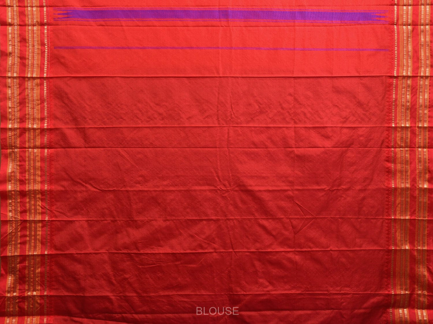 Dark Blue and Red Narayanpet Silk Handloom Saree with Checks Design np0940