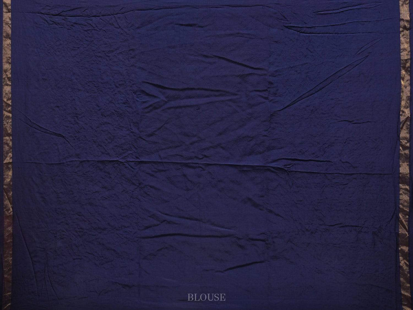 Dark Blue Bandhani Kanchipuram Silk Handloom Saree with Middle Brocade Design bn0314