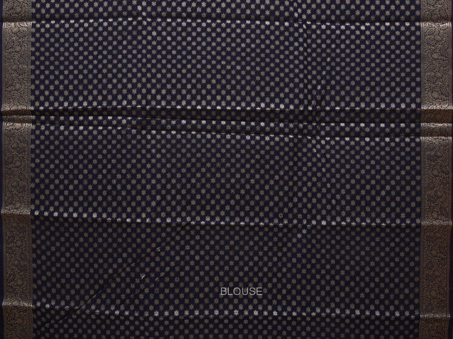 Dark Blue Cut Work Sico Cotton Saree with All Over Banaras Design o0385