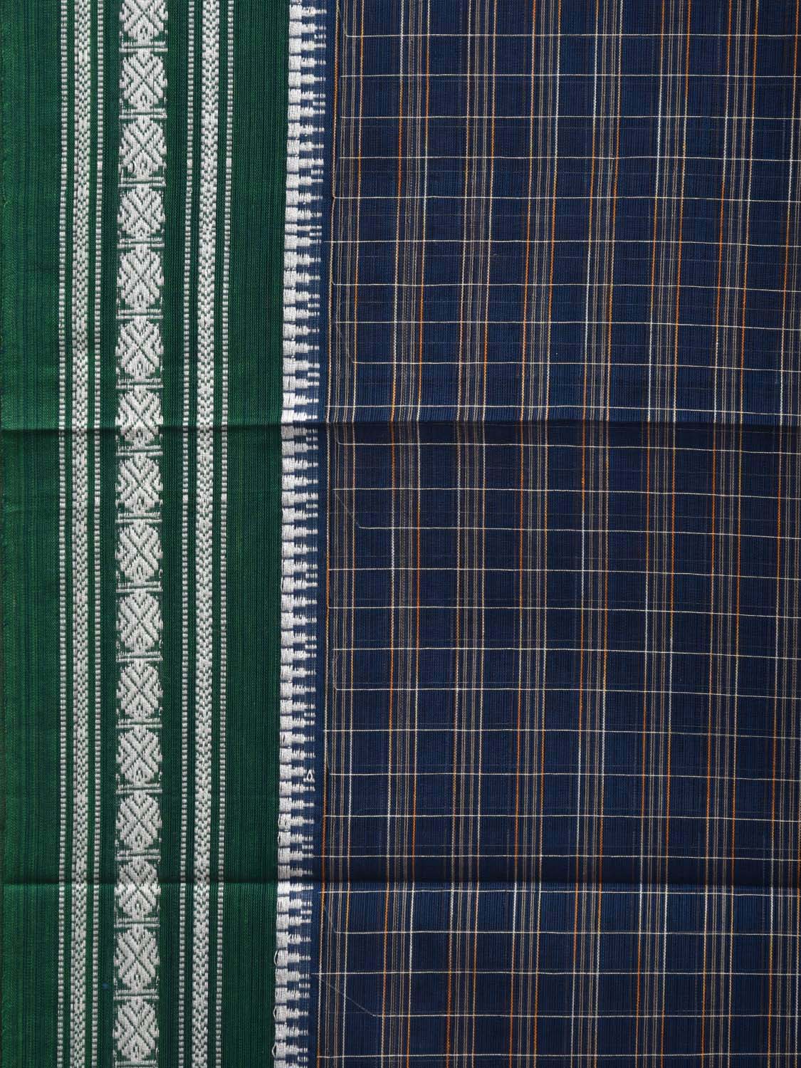 Dark Blue Narayanpet Cotton Handloom Saree with Checks Design No Blouse np0625