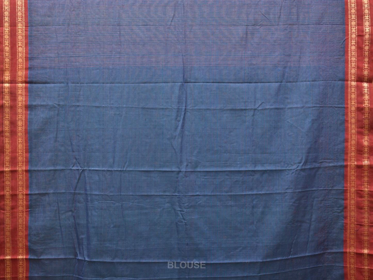Dark Blue Narayanpet Cotton Handloom Saree with Kasuti Work Design o0402
