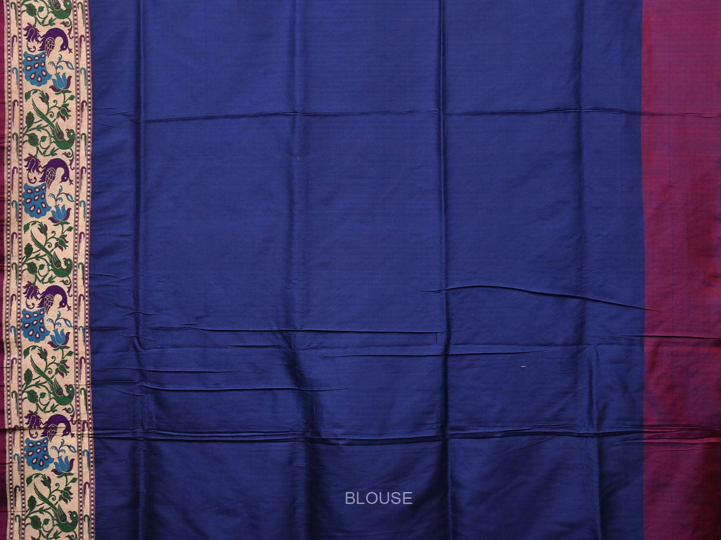 Dark Blue Paithani Silk Saree with Peacocks Pallu and Border Design p0485