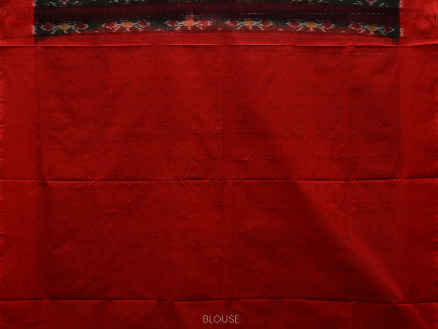 Dark Green and Red Pochampally Ikat Cotton Handloom Saree with All Over Design i0684