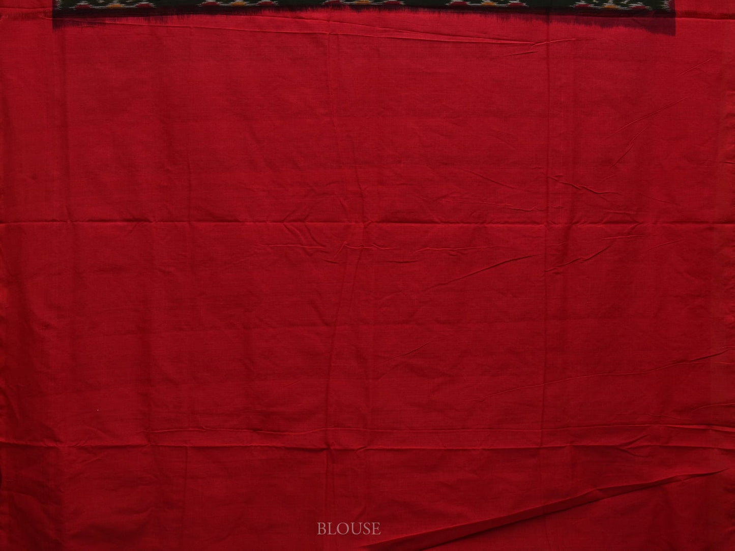 Dark Green and Red Pochampally Ikat Cotton Handloom Saree with All Over Design i0722