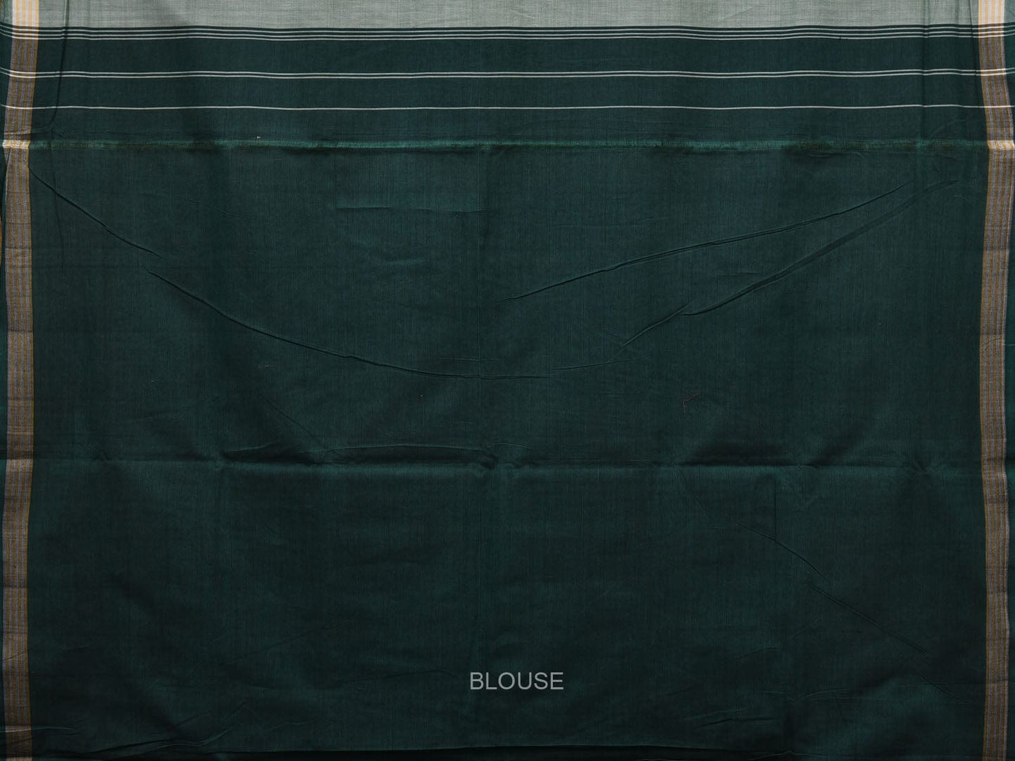 Dark Green Ikat Cotton Handloom Saree with All Over Design i0742