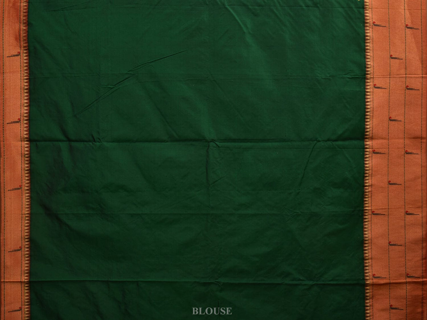 Dark Green Paithani Silk Handloom Saree with Triple Muniya Border Design p0437