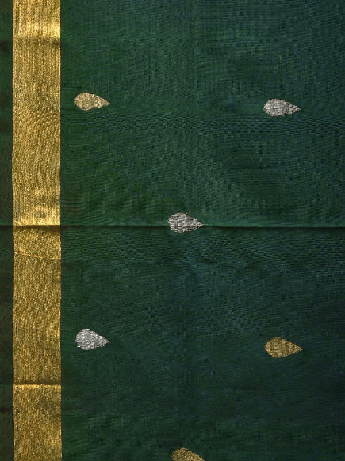 Dark Green Uppada Silk Handloom Saree with Birds Pallu Design u2316