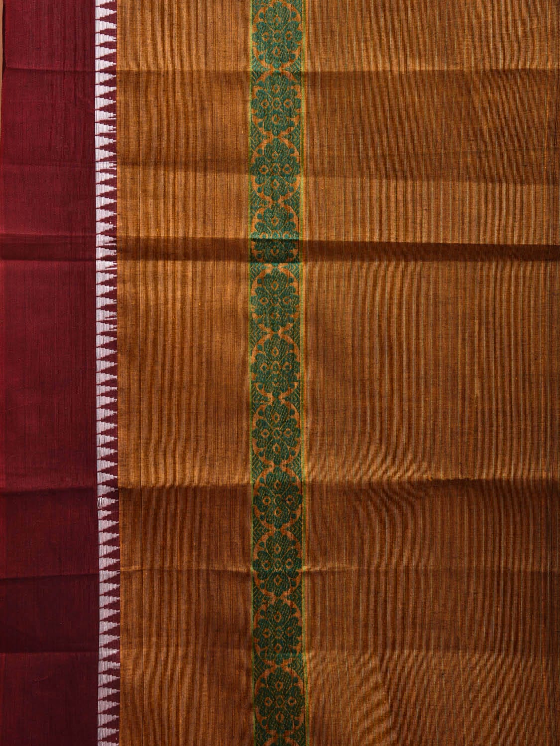 Dark Mustard Narayanpet Cotton Handloom Saree with Big Border Design No Blouse np0922