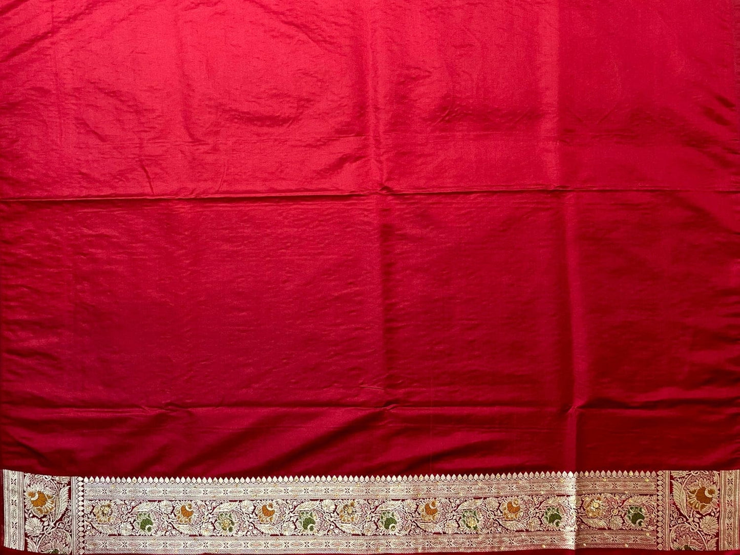 Dark Red Banaras Katan Silk Saree with Body Butti and Stone Work Design b0394ds