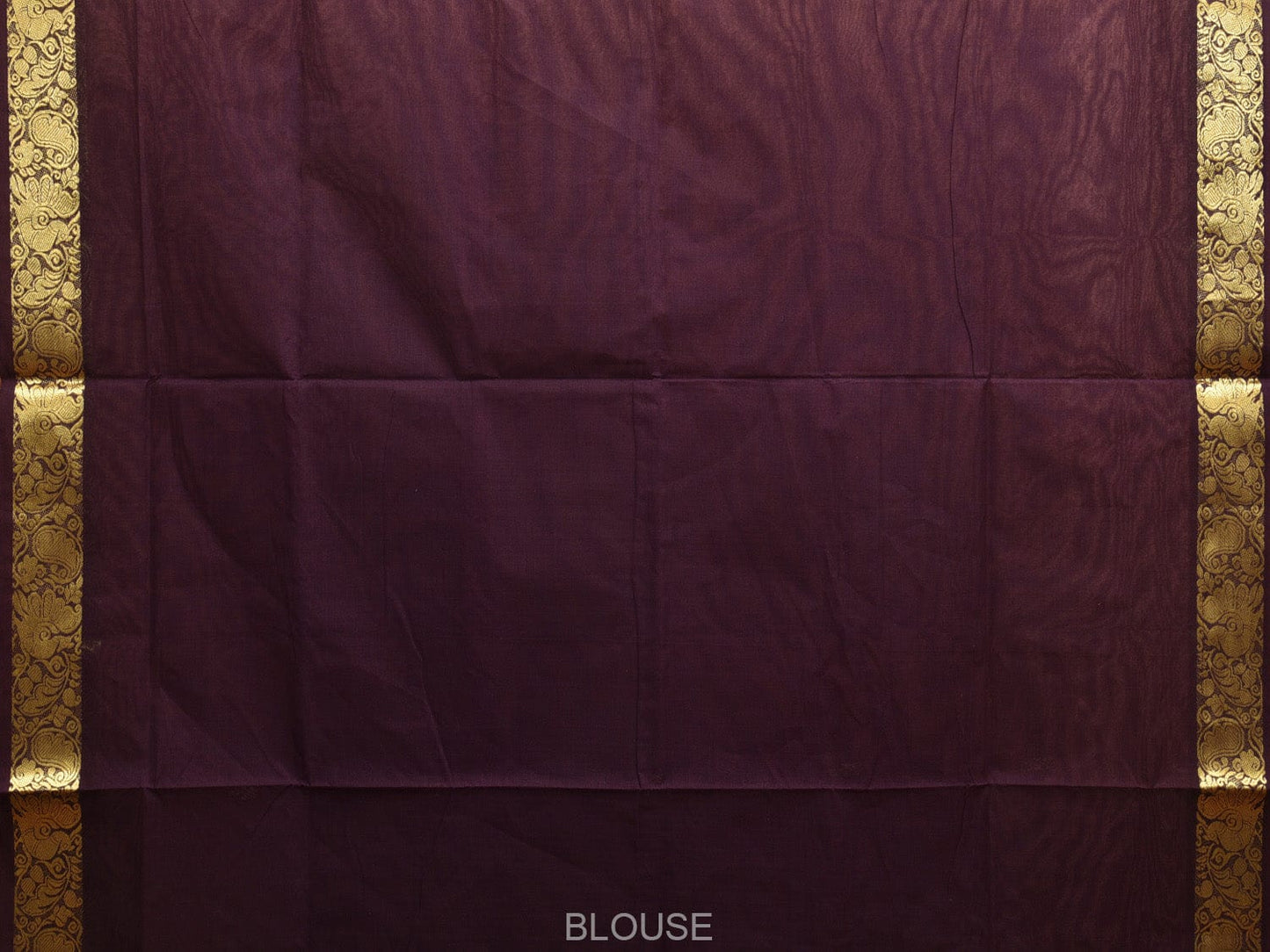 Dark Wine Kanchipuram Cotton Handloom Saree with Small Body Buta and Border Design k0549