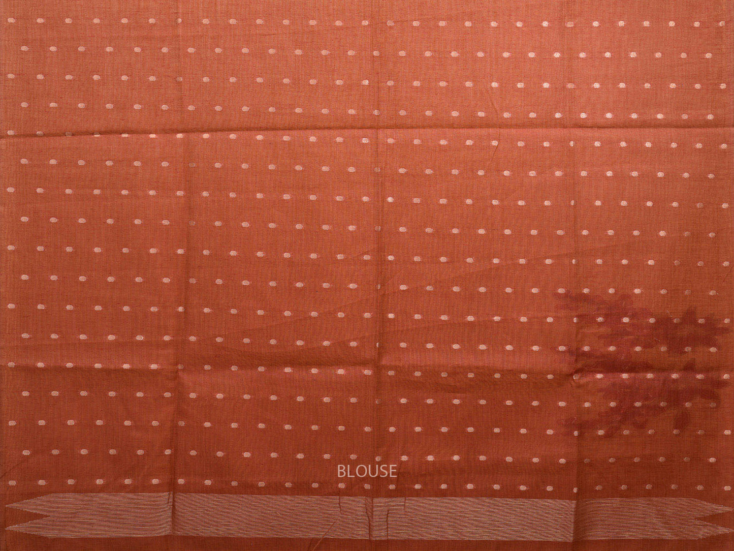 Orange Dhakai Jamdani Cotton Viscose Saree with Body and Pallu Plant Design dj0003