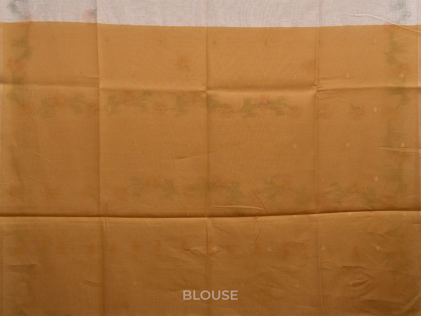 Cream and Mustard Dhakai Jamdani Cotton Viscose Saree with Floral Body Buta and Border Design dj0006