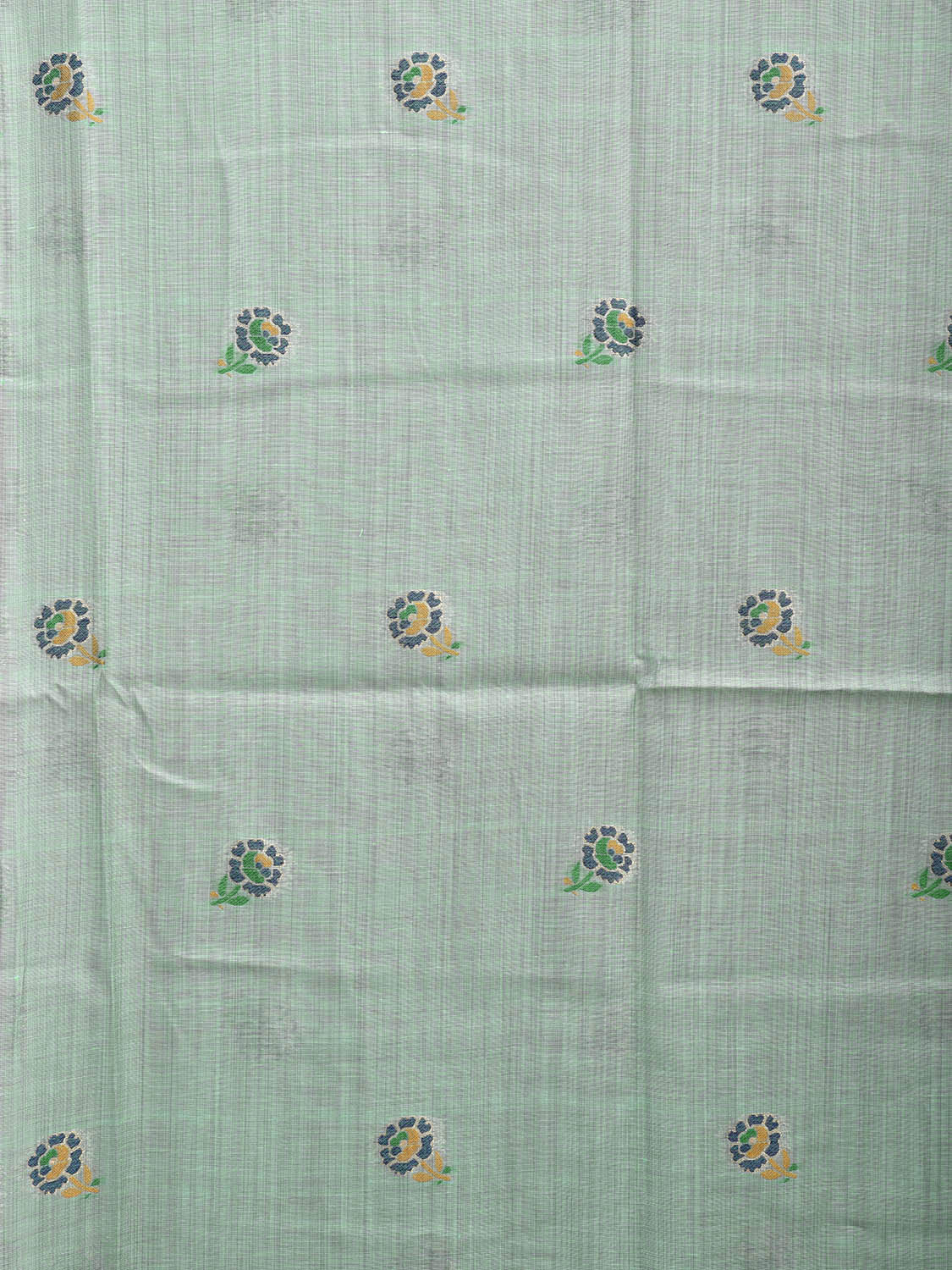 Turquoise Dhakai Jamdani Cotton Viscose Saree with Buta and Floral Pallu Design dj0015
