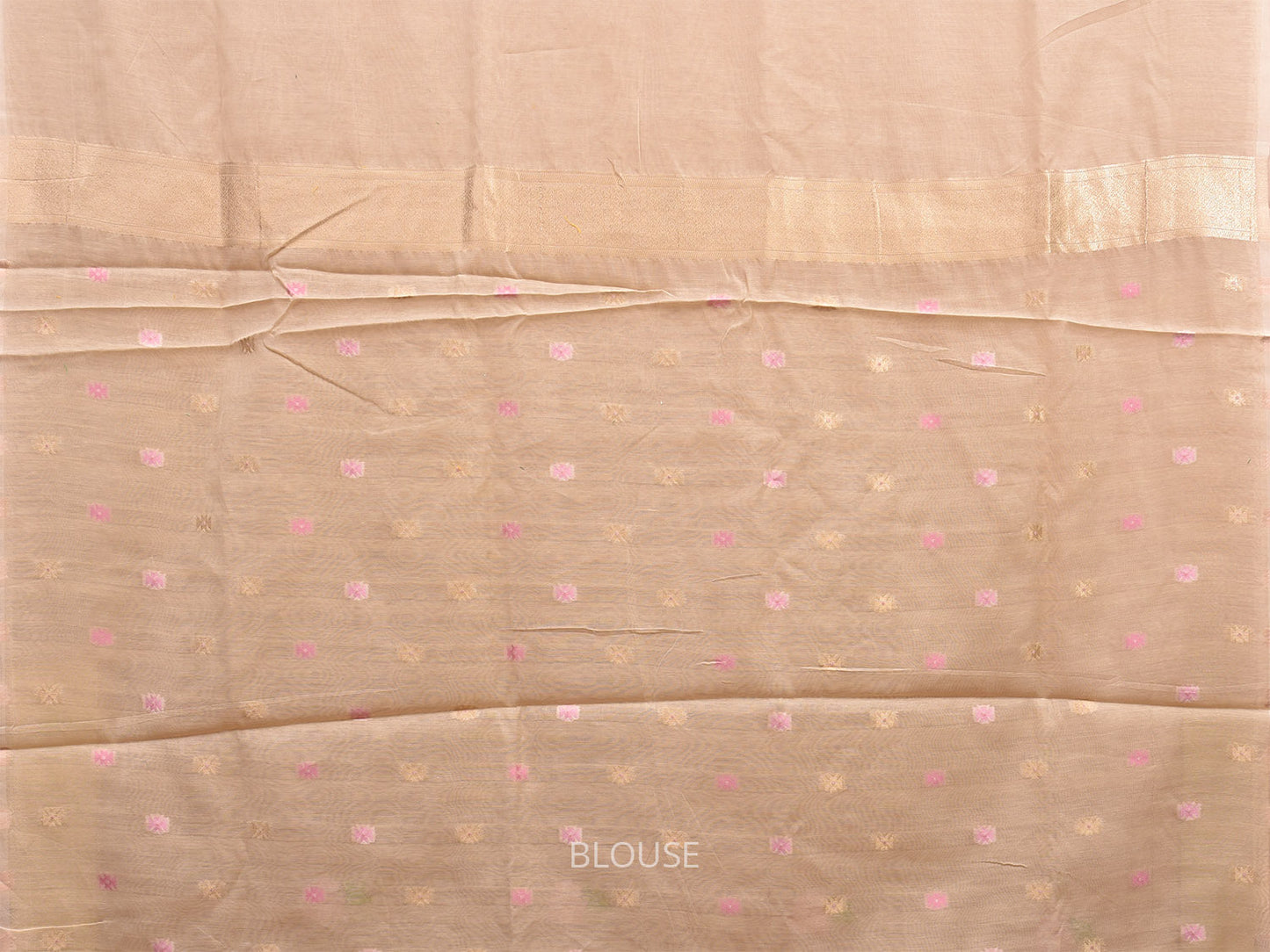 Cream Dhakai Jamdani Cotton Viscose Saree with Body Buta and Floral Pallu Design dj0022