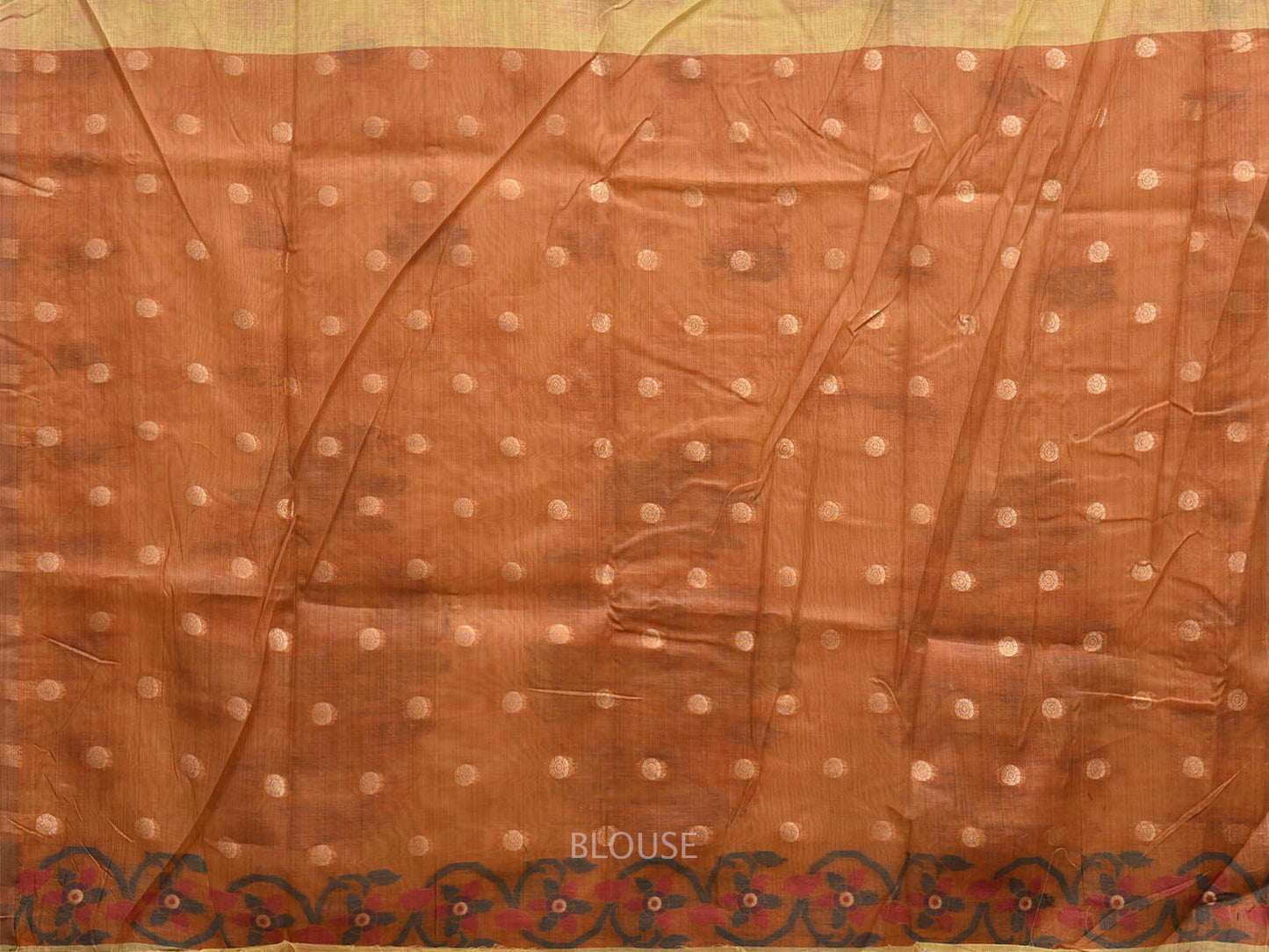 Light Yellow Dhakai Jamdani Cotton Viscose Saree with Floral Design dj0049
