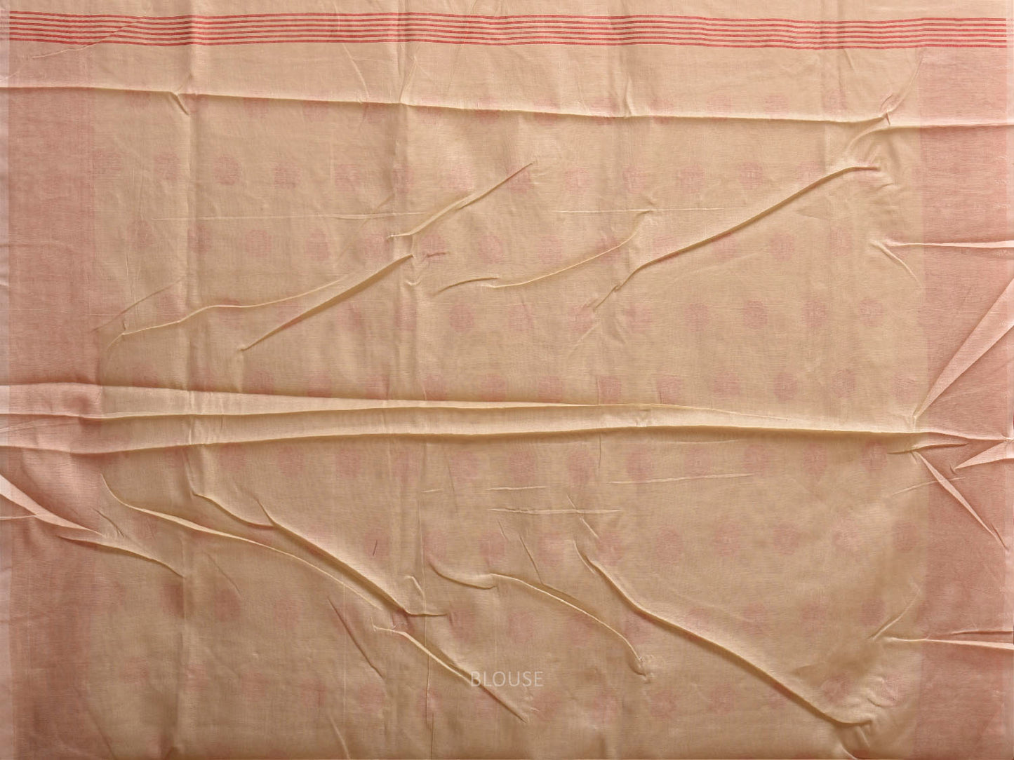 Cream and Red Dhakai Jamdani Cotton Viscose Saree with Buta and Pallu-Border Design dj0116