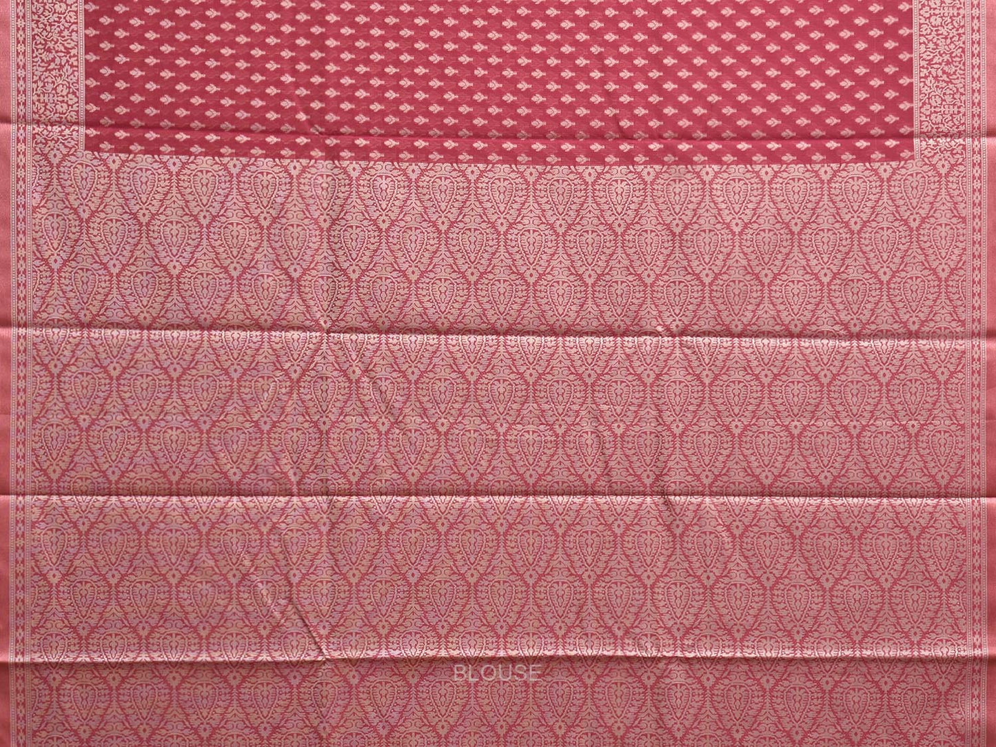 Pink Dhakai Jamdani Cotton Viscose Saree with Mango Pallu and Border Design dj0145