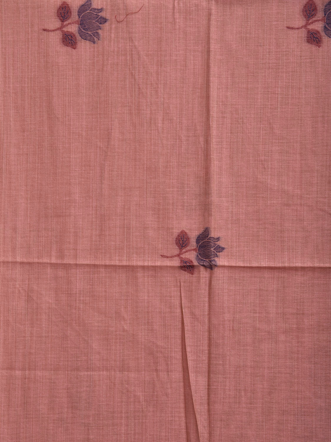 Peach Dhakai Jamdani Cotton Viscose Saree with Lotus Buta and Pallu Design dj0164