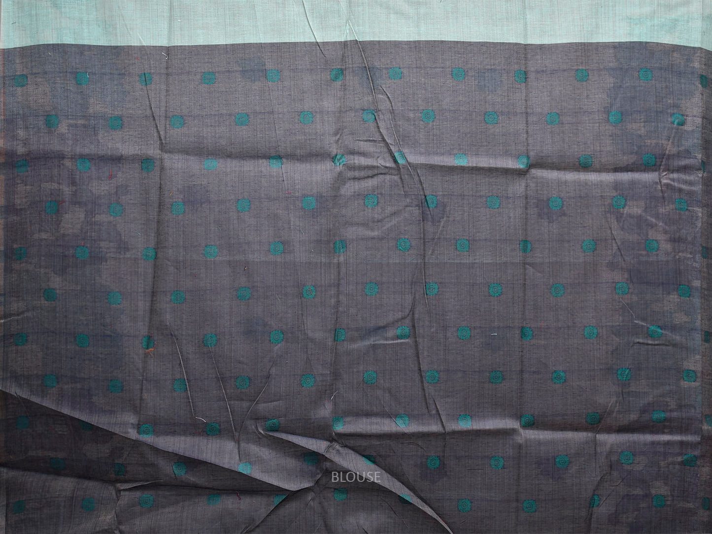 Turquoise Dhakai Jamdani Cotton Viscose Saree with Floral Buta and Pallu Design dj0187