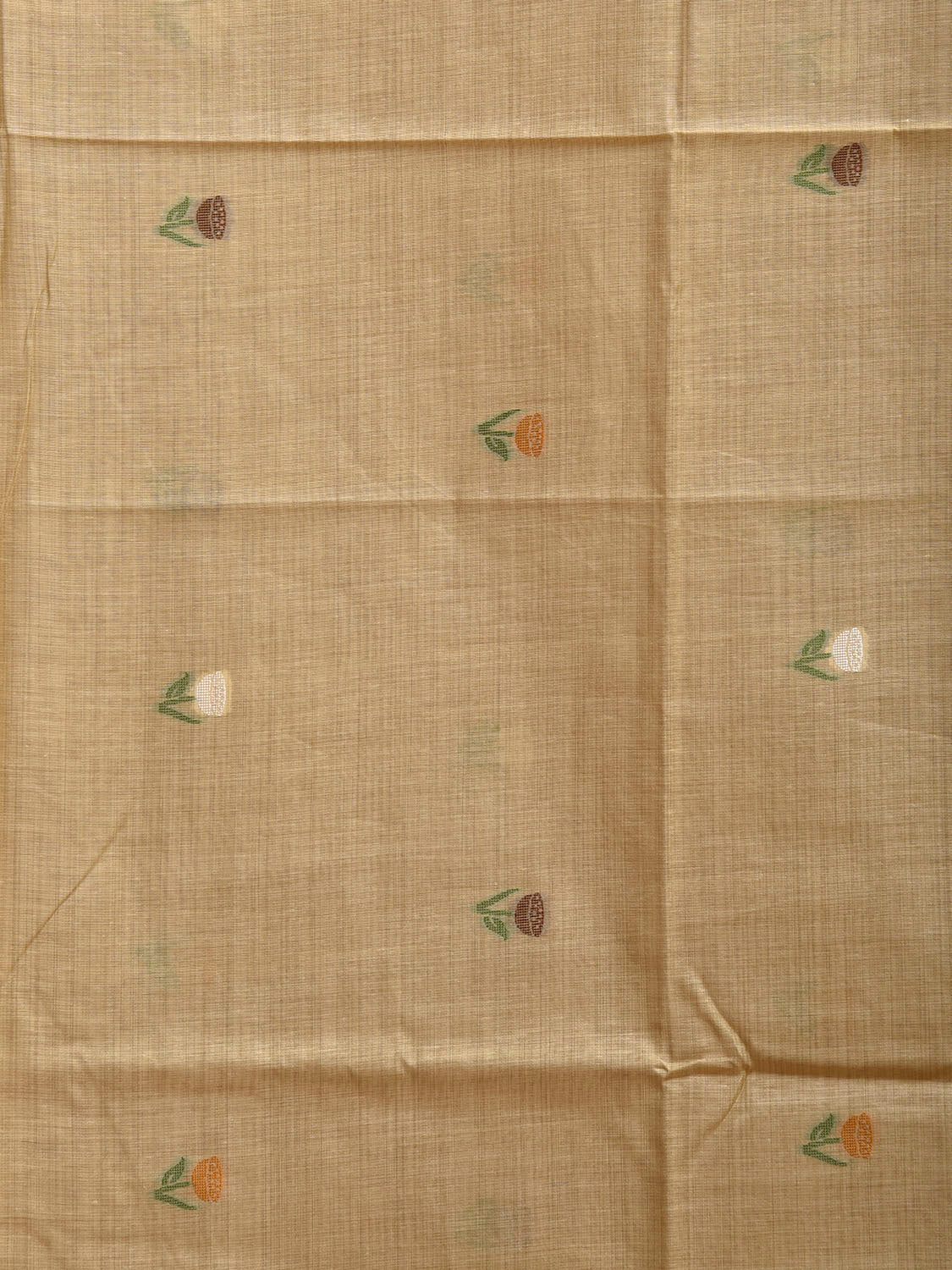 Light Yellow Dhakai Jamdani Cotton Viscose Saree with Small Buta and Floral Pallu Design dj0198