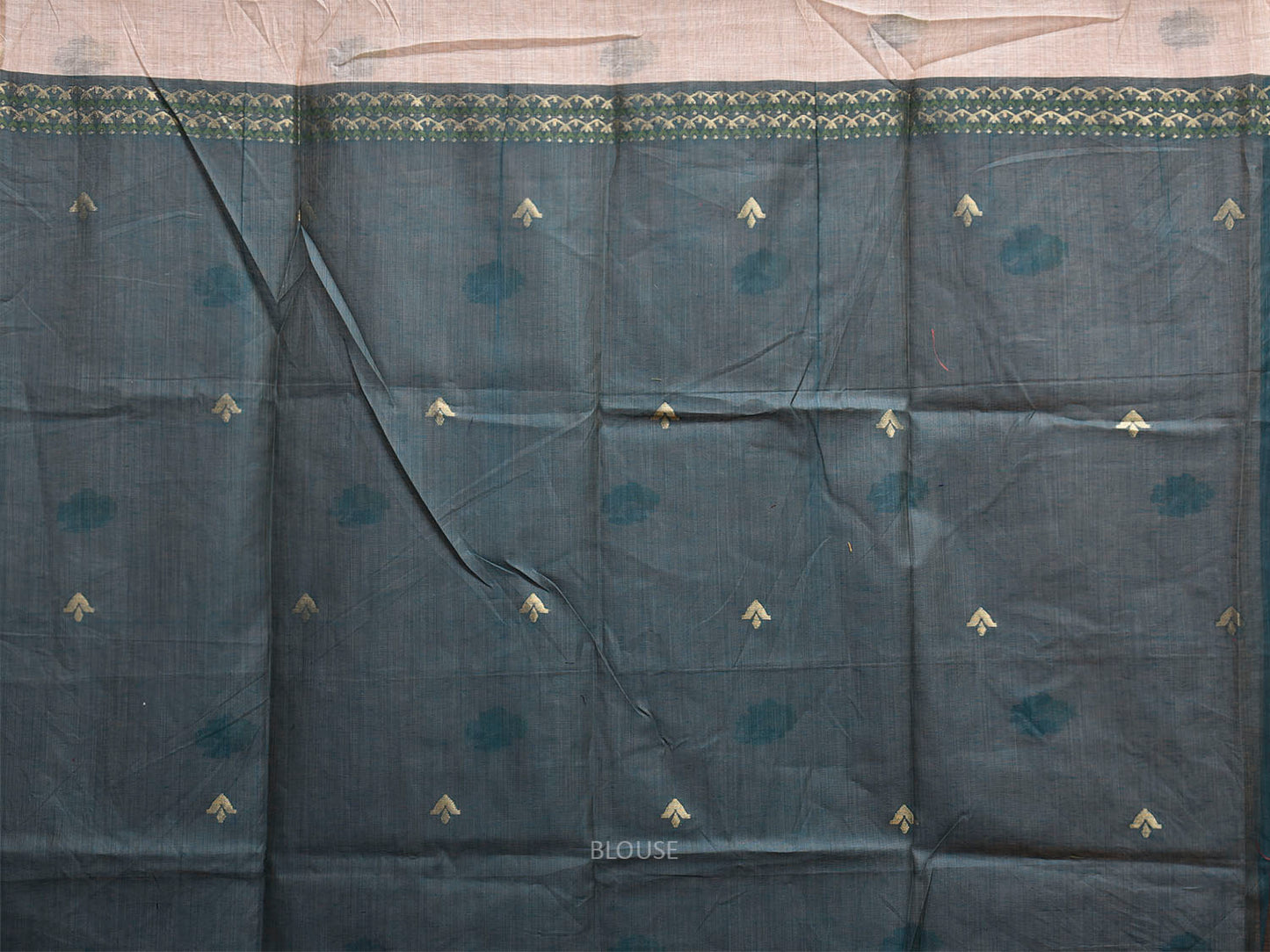 Light Khaki Dhakai Jamdani Cotton Viscose Saree with Floral Buta and Pallu Design dj0199