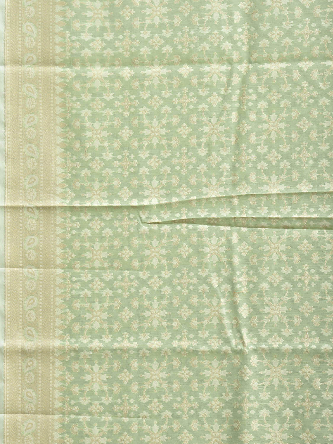 Light Green Dhakai Jamdani Cotton Viscose Saree with All Over Grill Design dj0223