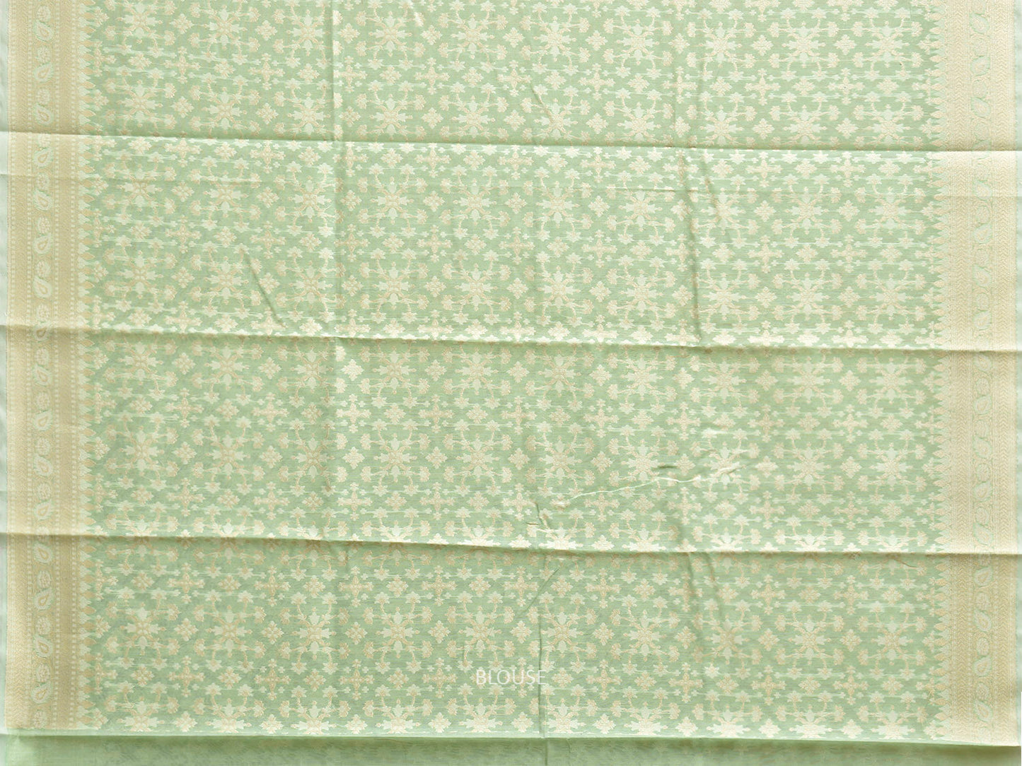 Light Green Dhakai Jamdani Cotton Viscose Saree with All Over Grill Design dj0223