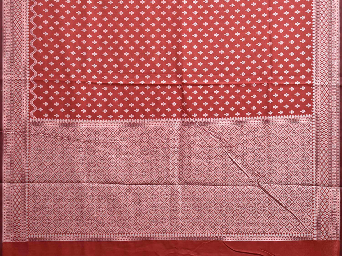 Maroon Dhakai Jamdani Cotton Viscose Saree with Small Buta and Pallu Design dj0235