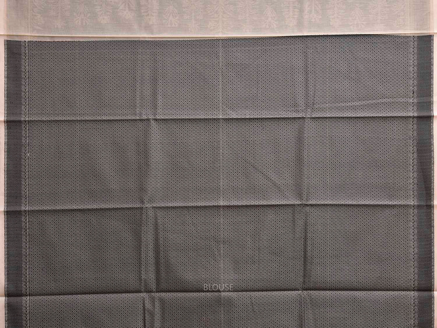 White and Black Dhakai Jamdani Cotton Viscose Kota Saree with Border and Pallu Design dj0282