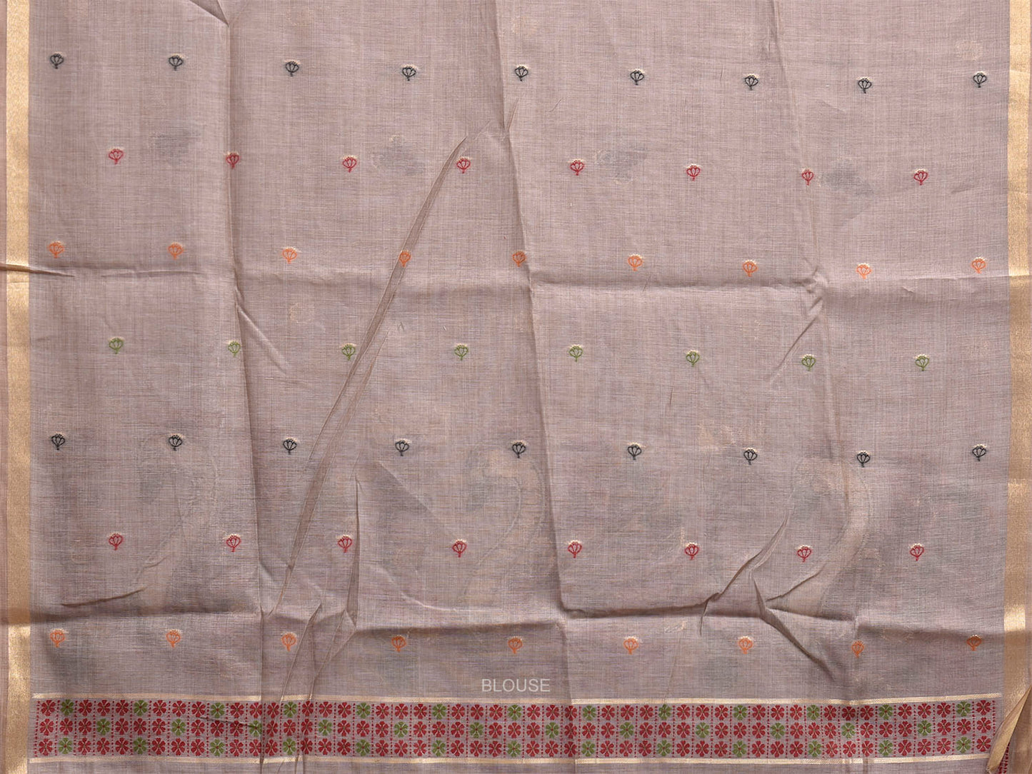 Light Grey Dhakai Jamdani Cotton Viscose Saree with Swan Pallu Design dj0290