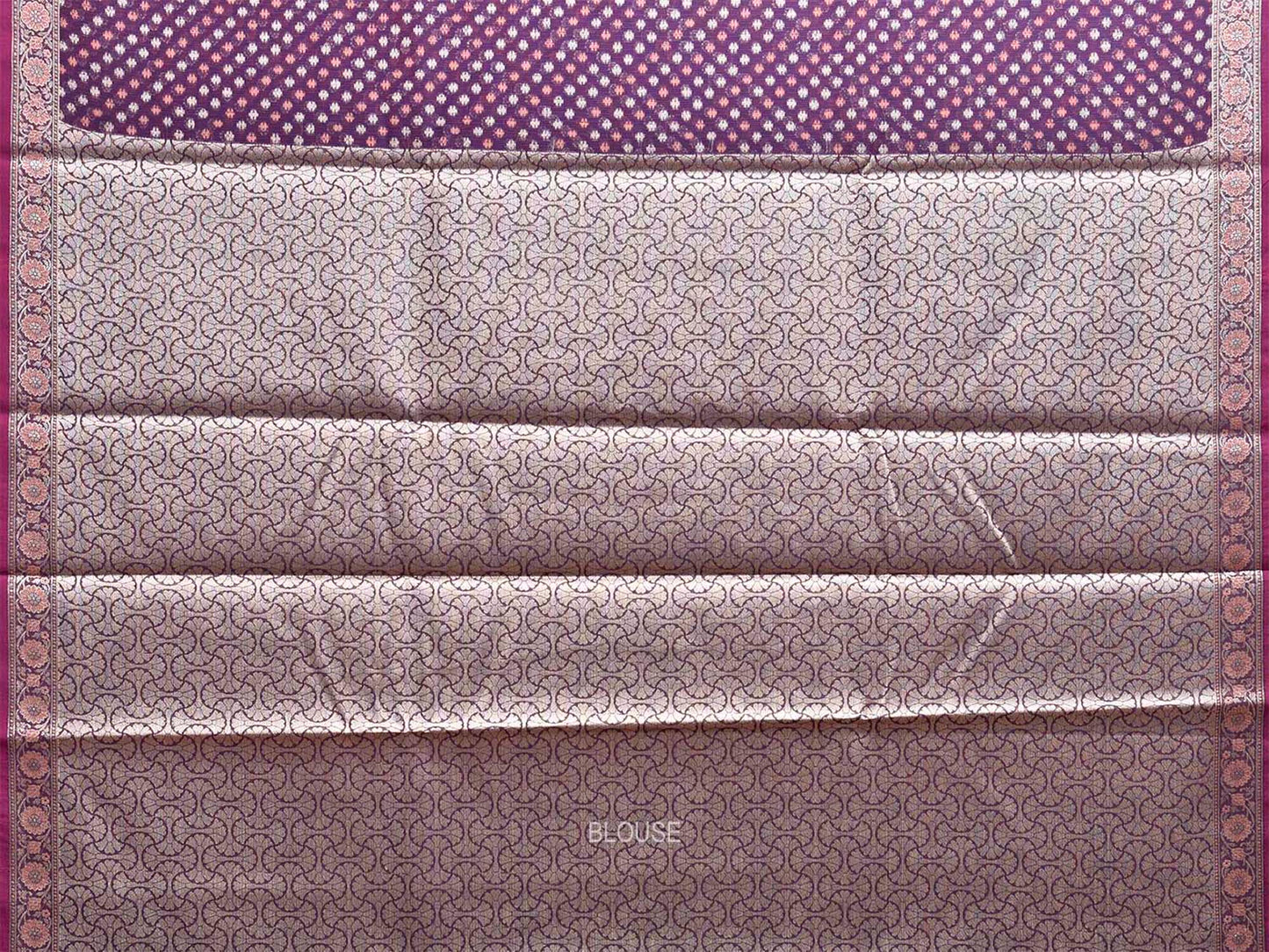 Purple Dhakai Jamdani Cotton Viscose Saree with All Over Small Buta and Pallu Design dj3022
