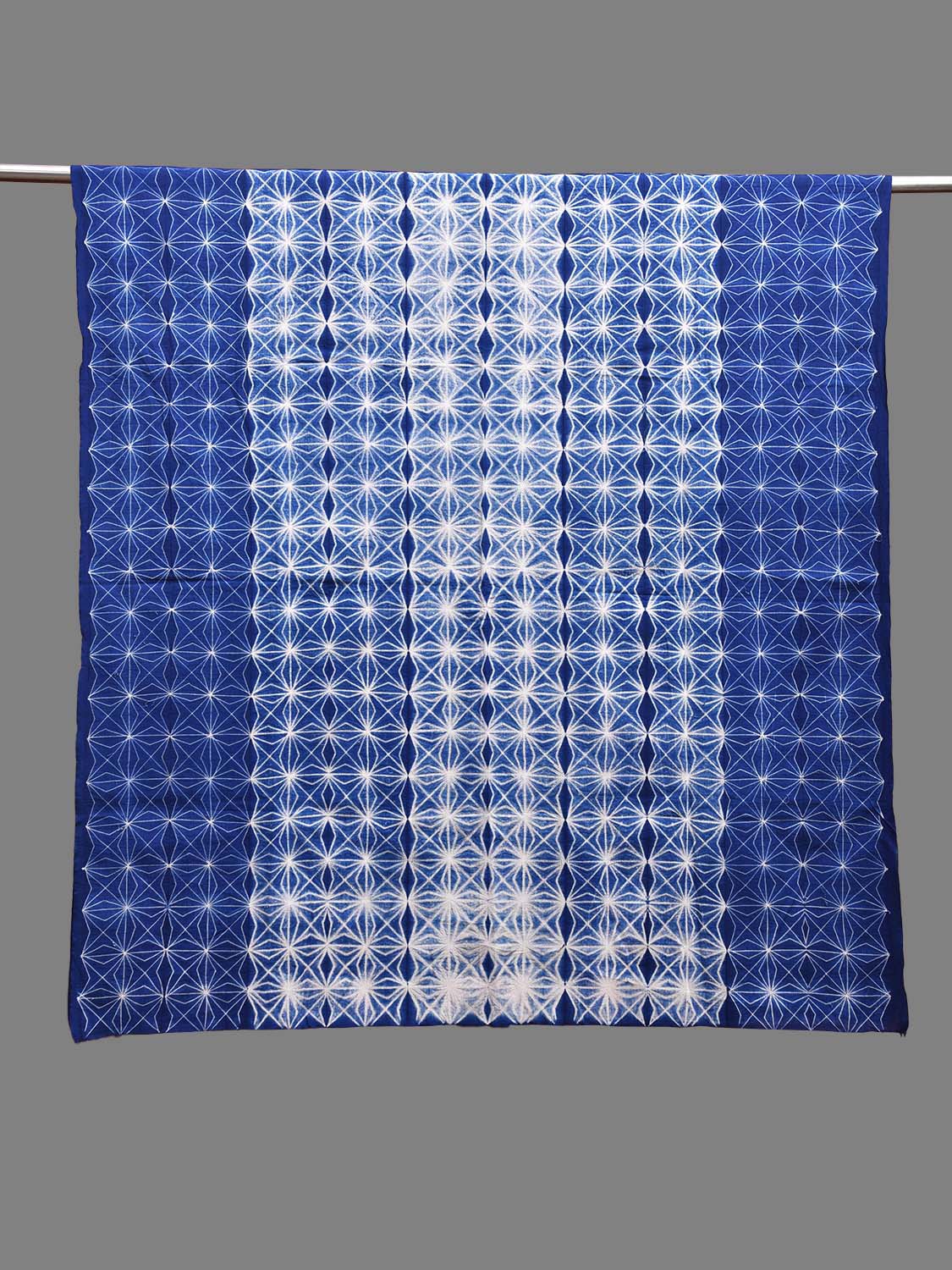 Blue Shibori Cotton Handloom Fabric Top with Grill Design dm0061