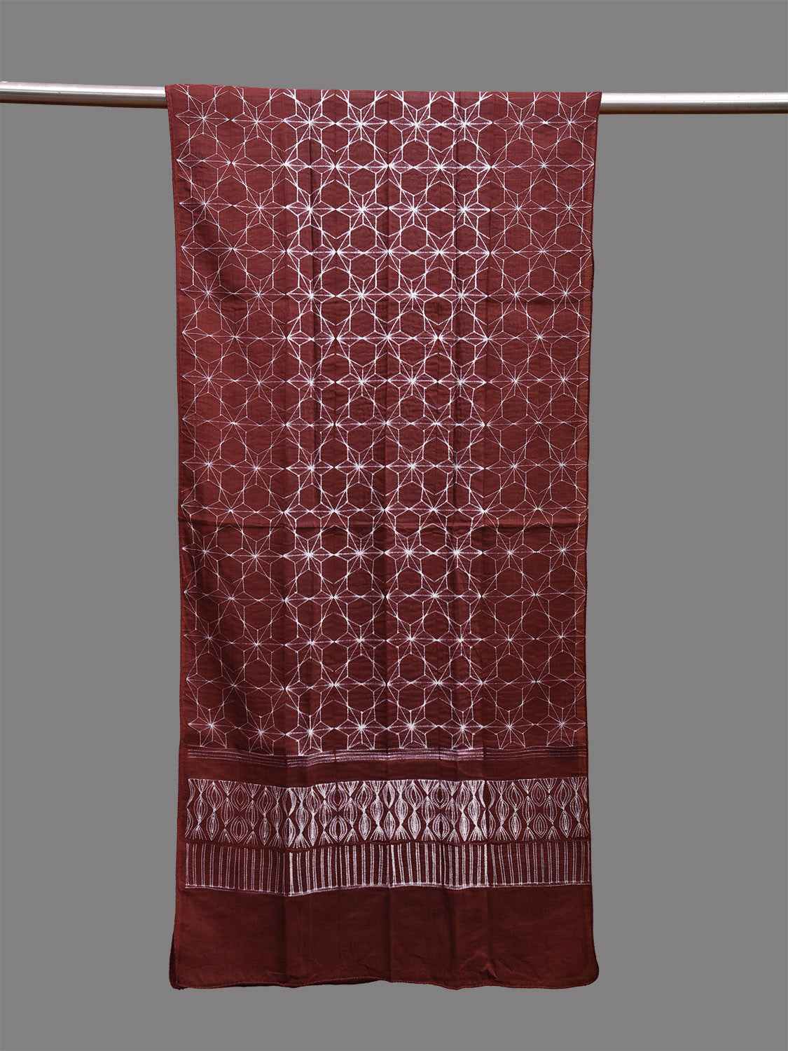 Brown Shibori Sico Stole with Grill Design ds3698