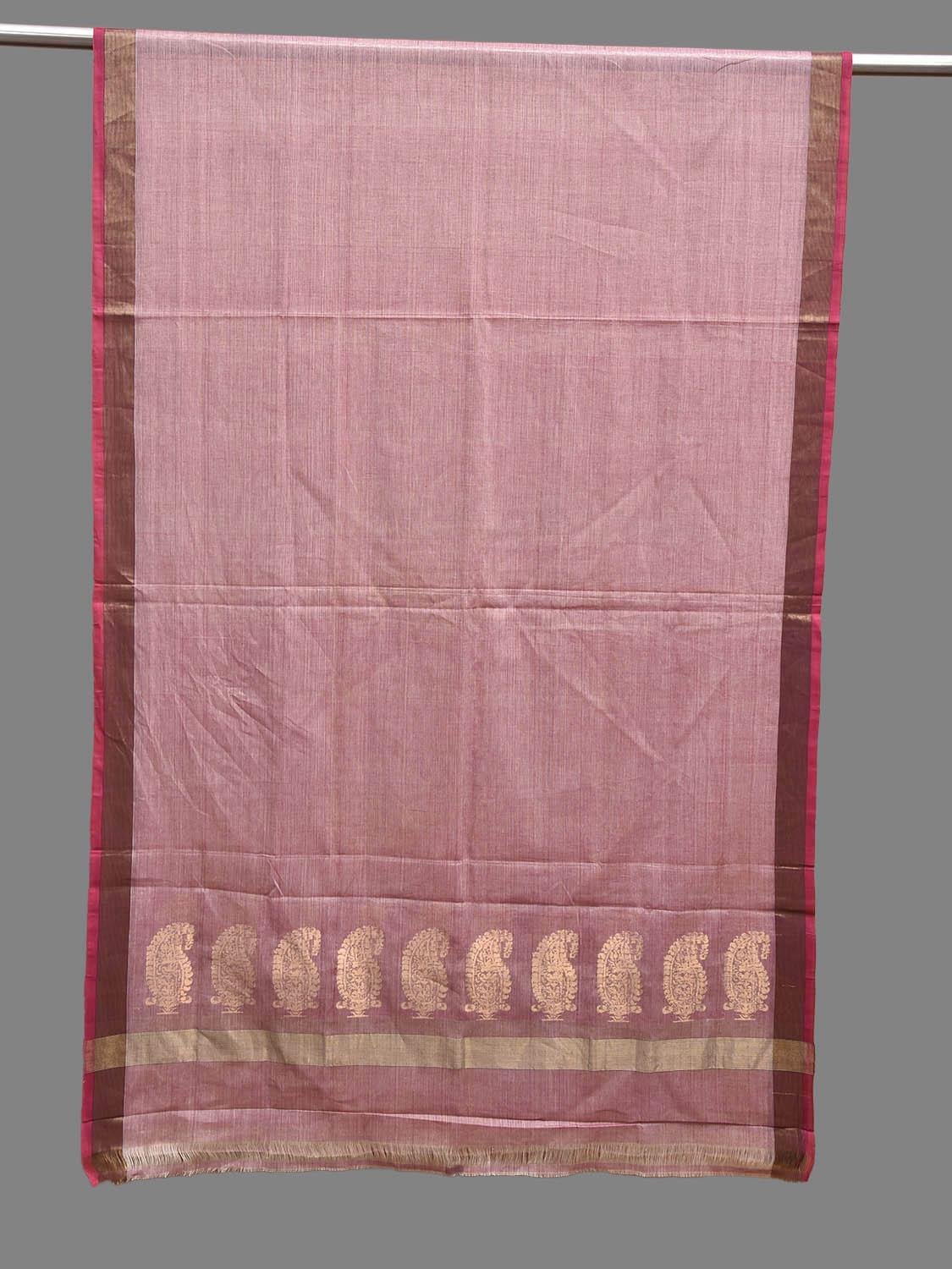 Light Pink Venkatagiri Cotton Dupatta with Pasley Pallu Design ds3835