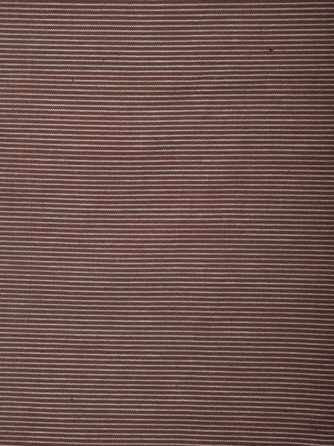 Brown Khadi Cotton Handloom 2.5mts Fabric with Strips Design f0268