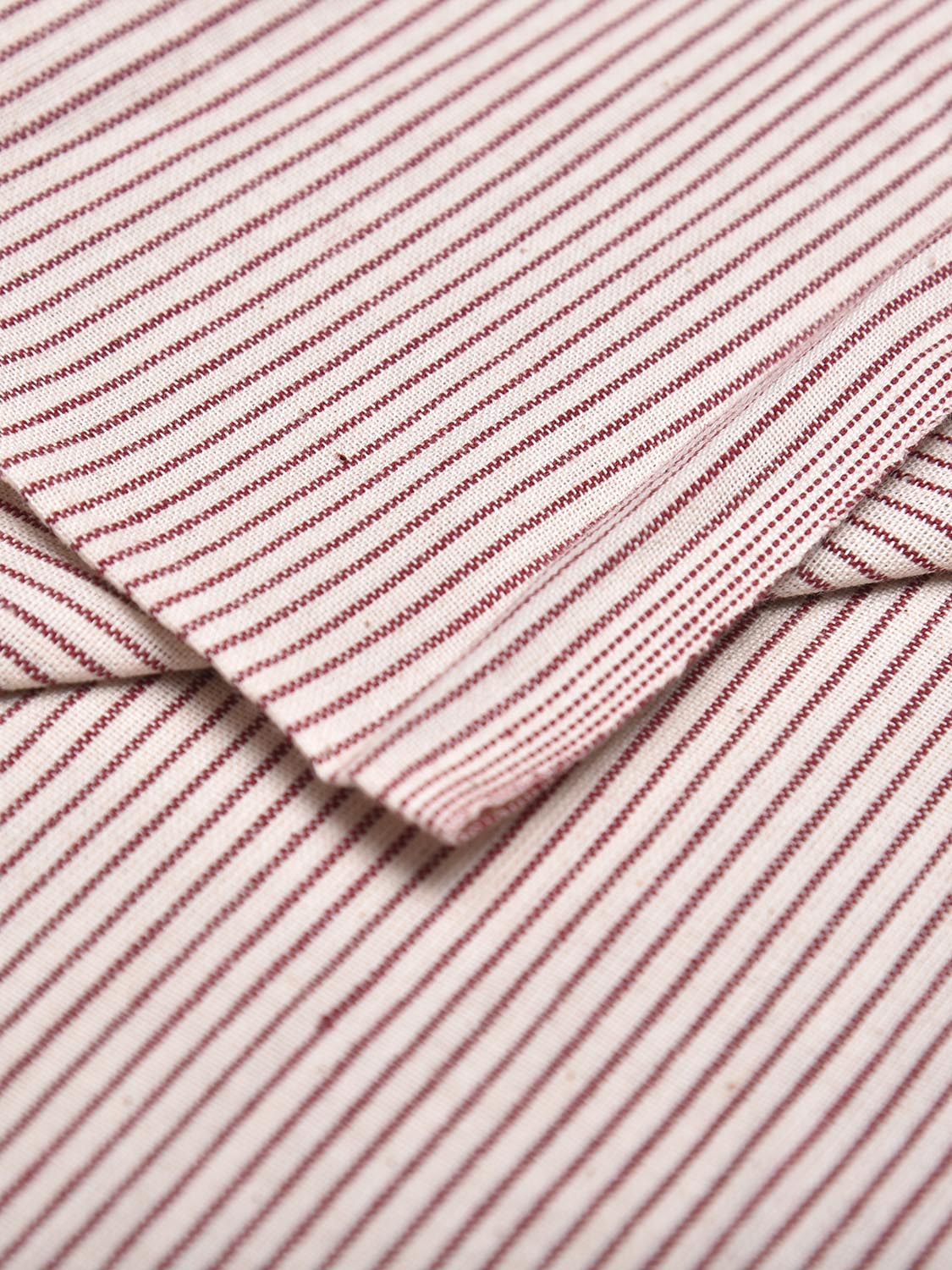 White Khadi Cotton Handloom 2.5mts Fabric with Strips Design f0270