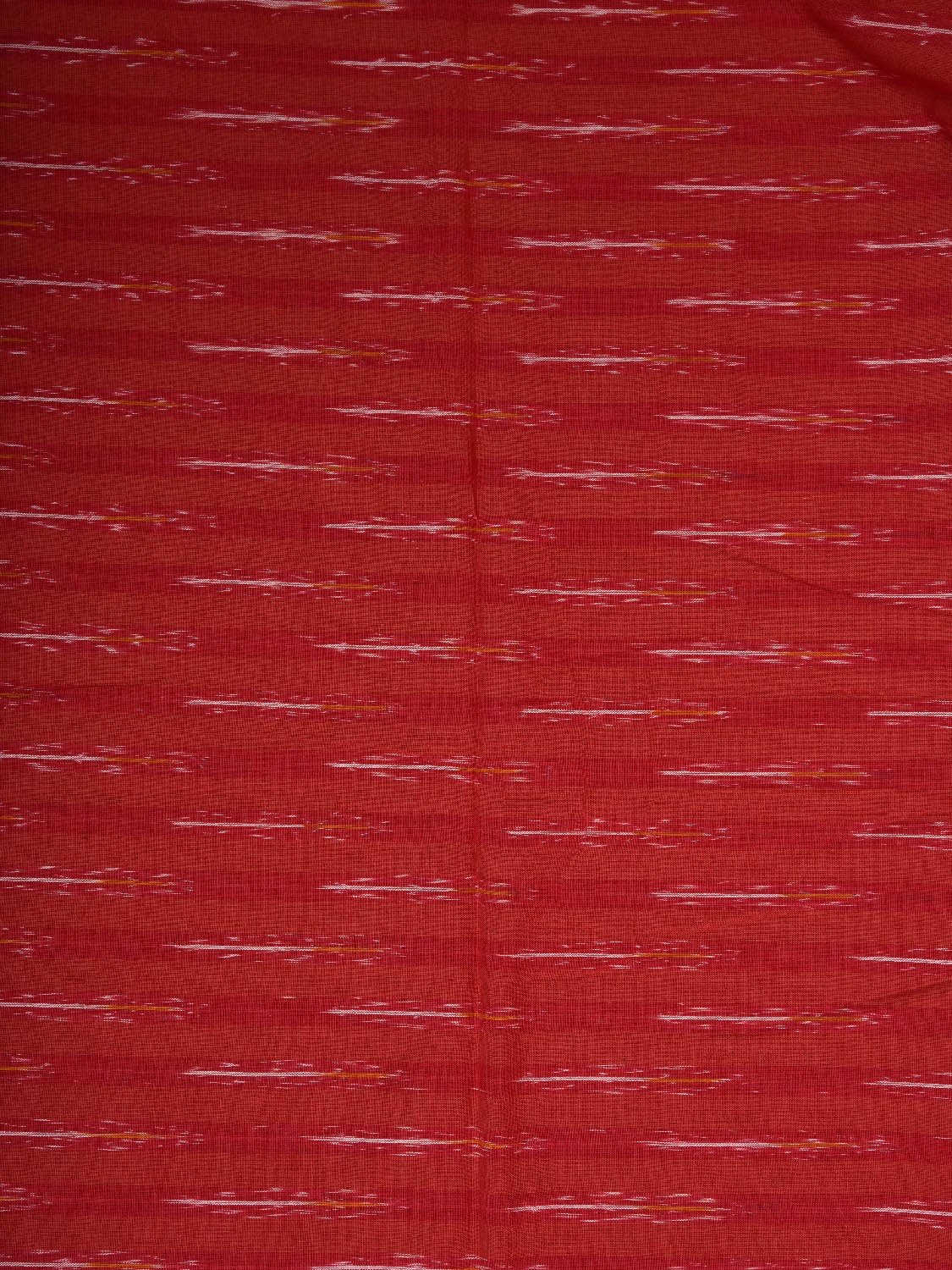 Red Pochampally Ikat Cotton 3mts Fabric with Arrowhead Buta Design f0296