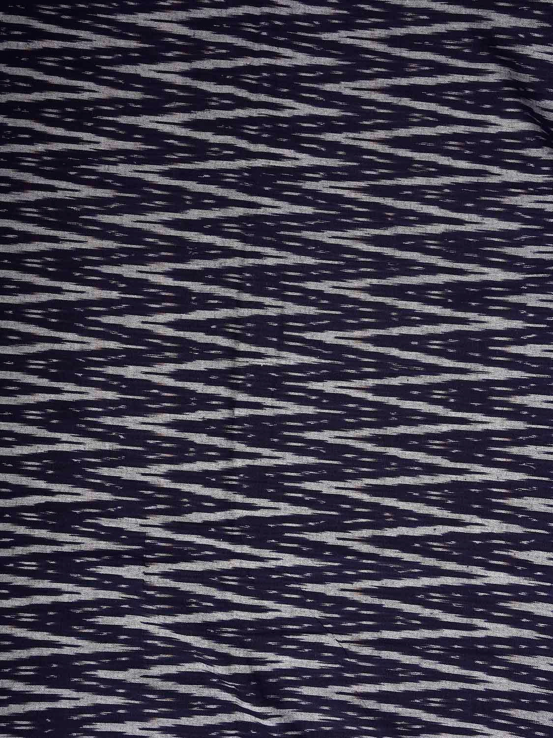 Navy and Grey Pochampally Ikat Cotton 3mts Fabric with Zig-Zag Design f0302