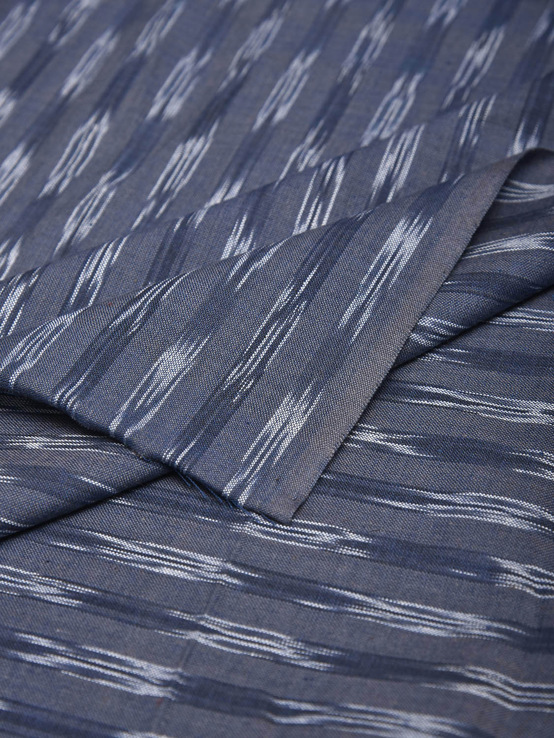 Teal and Grey and Red Pochampally Ikat Cotton 3mts Fabric with Strips Design f0308