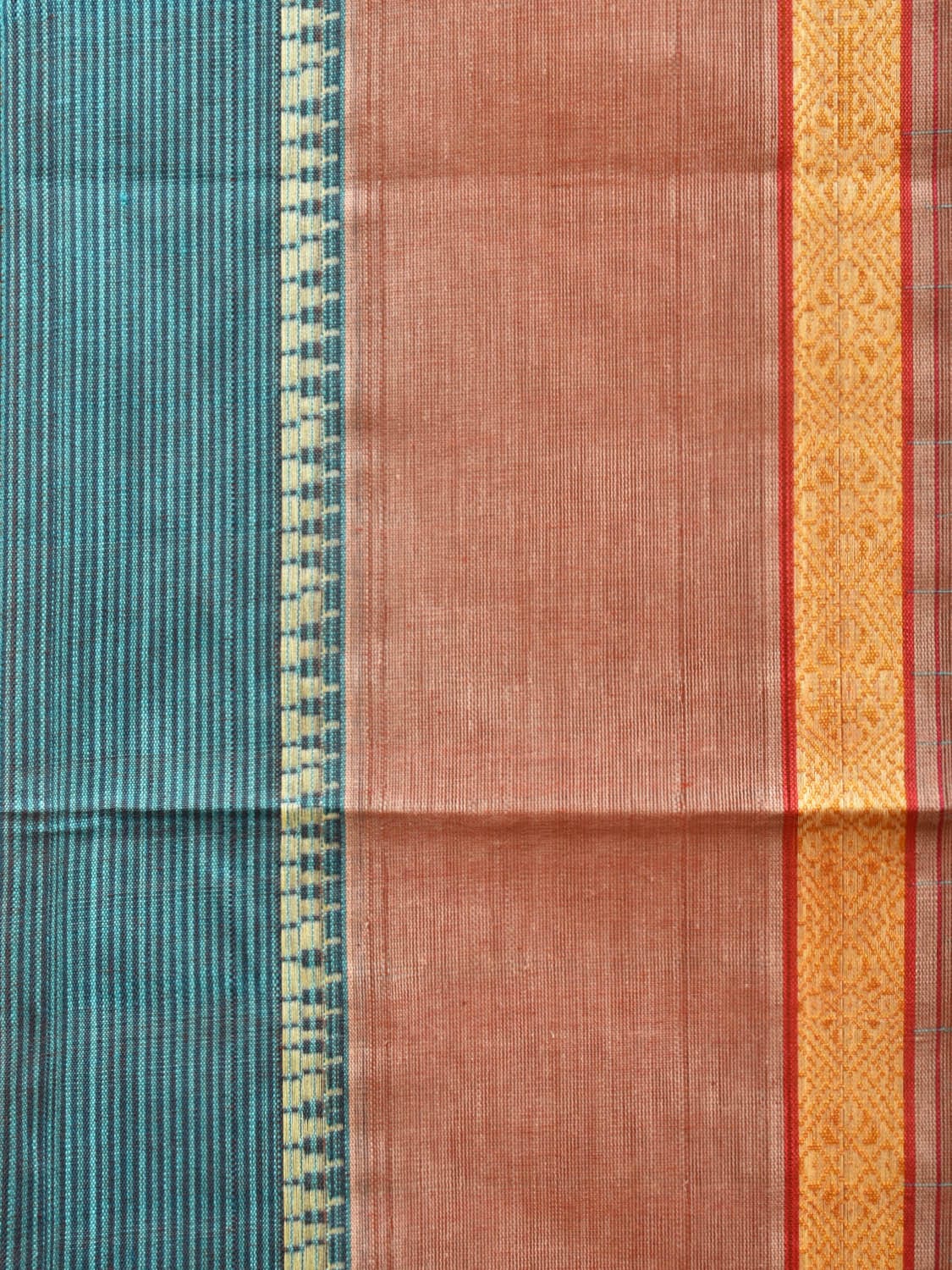Fawn Narayanpet Cotton Handloom Saree with Strips Design No Blouse np0778